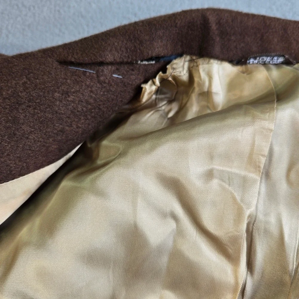Linett Ltd 100% Cashmere Blazer Mens 42 Brown Vintage 3 Button Sport Coat Jacket